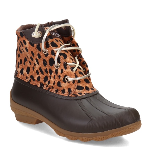 Sperry Syren Gulf Womens Ankle Duck Boots Brown Cheetah STS86757 NEW Multi Sz - Picture 3 of 10
